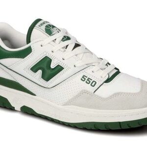 New Balance 550 White and Green Sneakers